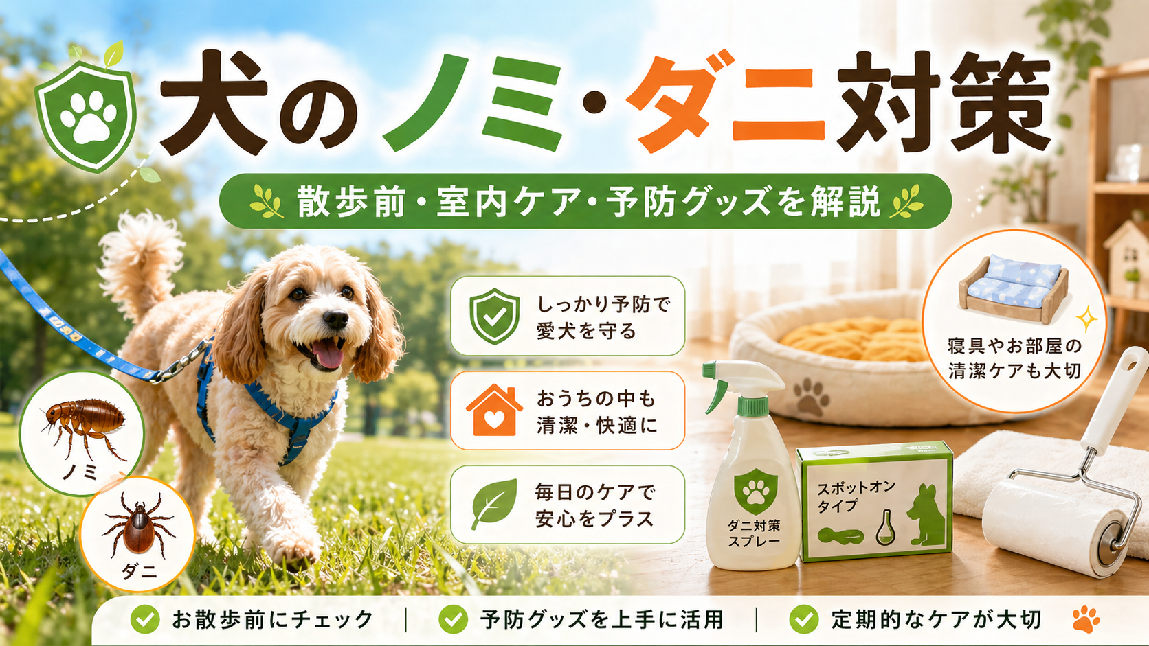 犬のノミ・ダニ対策