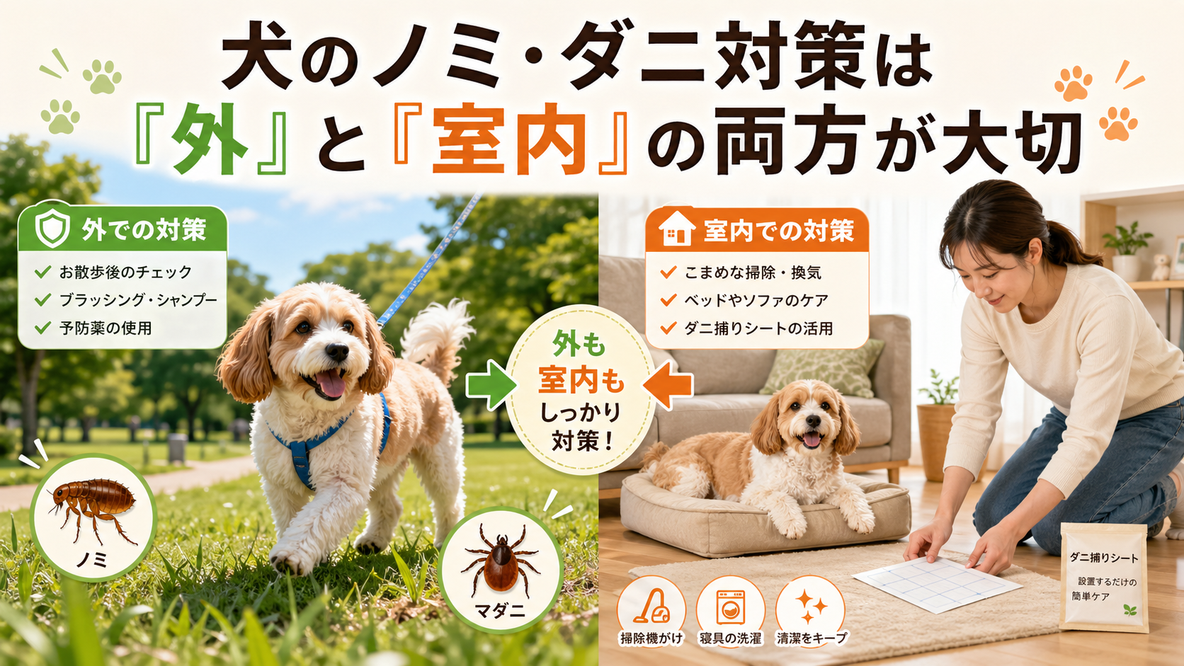 犬のノミ・ダニ対策におすすめのグッズ4選|室内ダニ・散歩中の虫よけ・駆除薬まで解説 | いぬまにあ