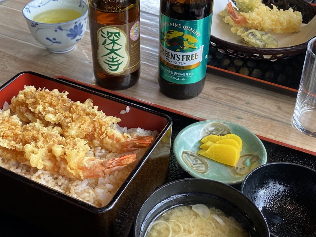 天丼と深大寺ビール