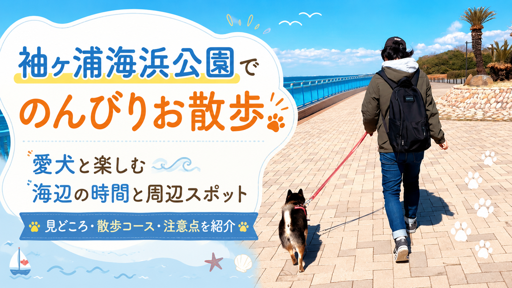 袖ヶ浦海浜公園を愛犬と一緒にお散歩