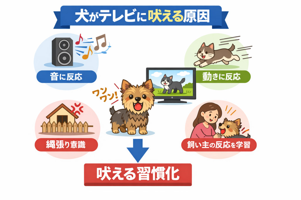 テレビに吠える理由の図解