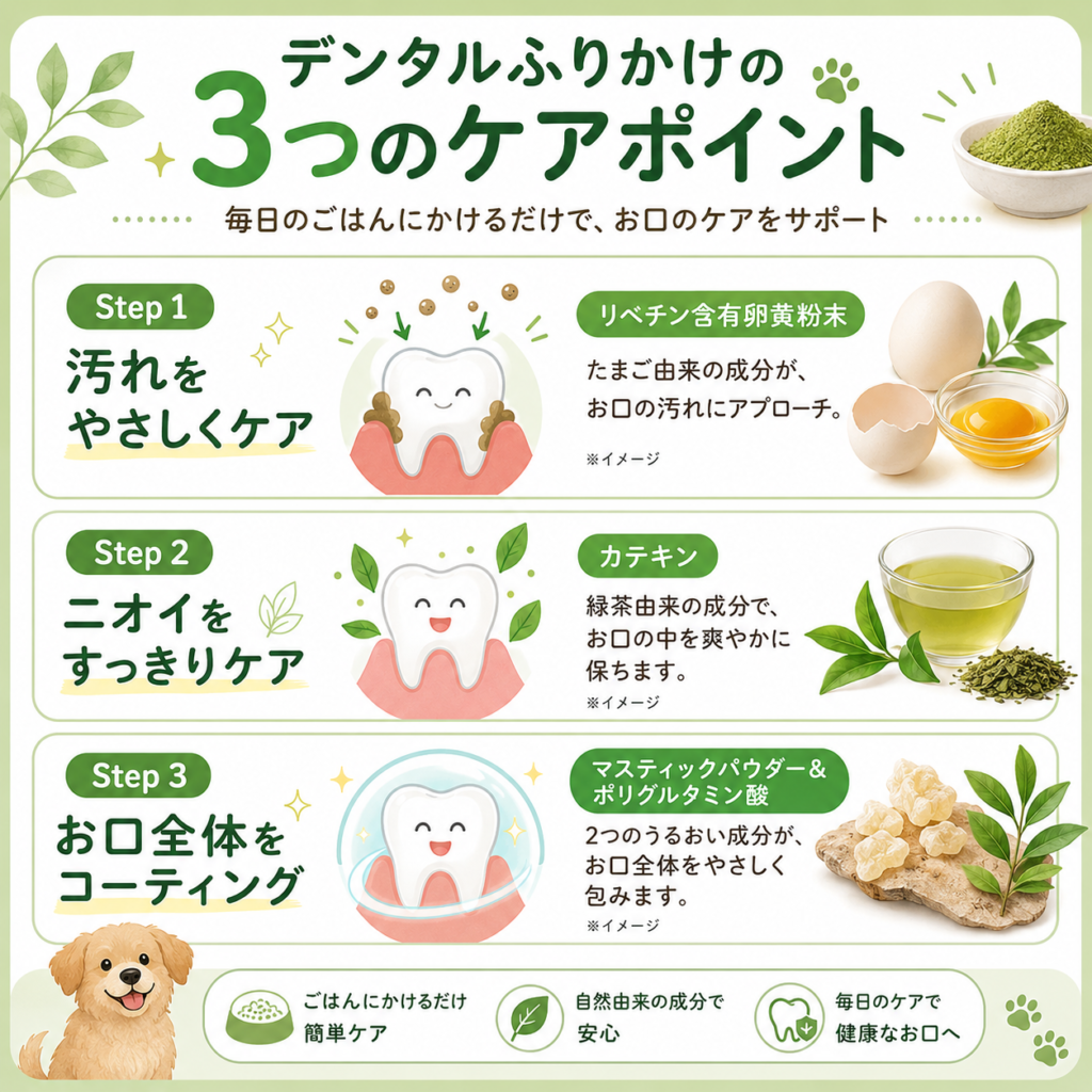 デンタルふりかけの３つのケアポイント